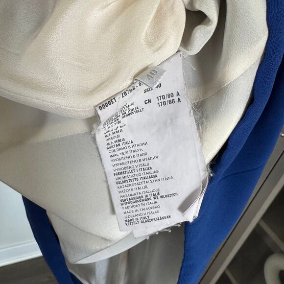 PRADA Color Block Royal Blue White V-Neckline Sleeveless Shift Dress 40 Mini 4 - Picture 6 of 6